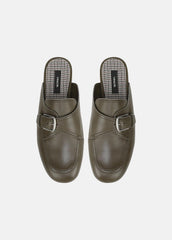 VINCE | Minetta Leather Loafer Mule in Loafers & Flats - MILITARE
