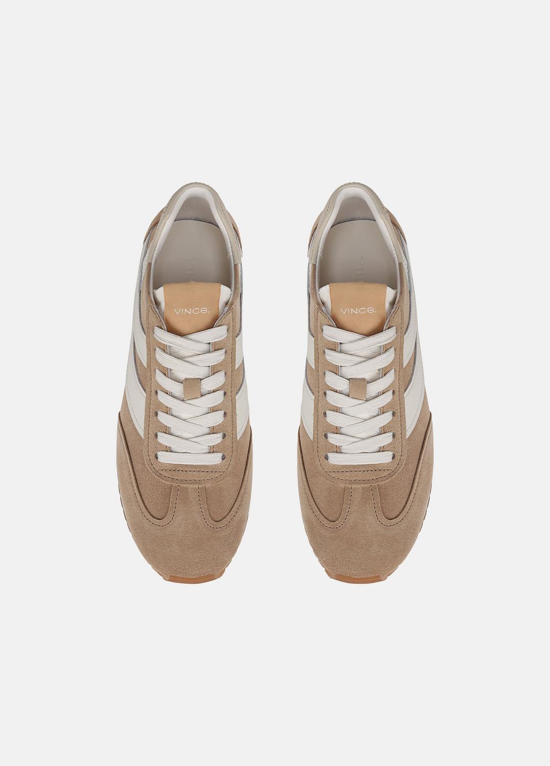 VINCE | Oasis Suede and Leather Runner Sneaker in Sneakers - NEW CAMEL/WHITE FOAM