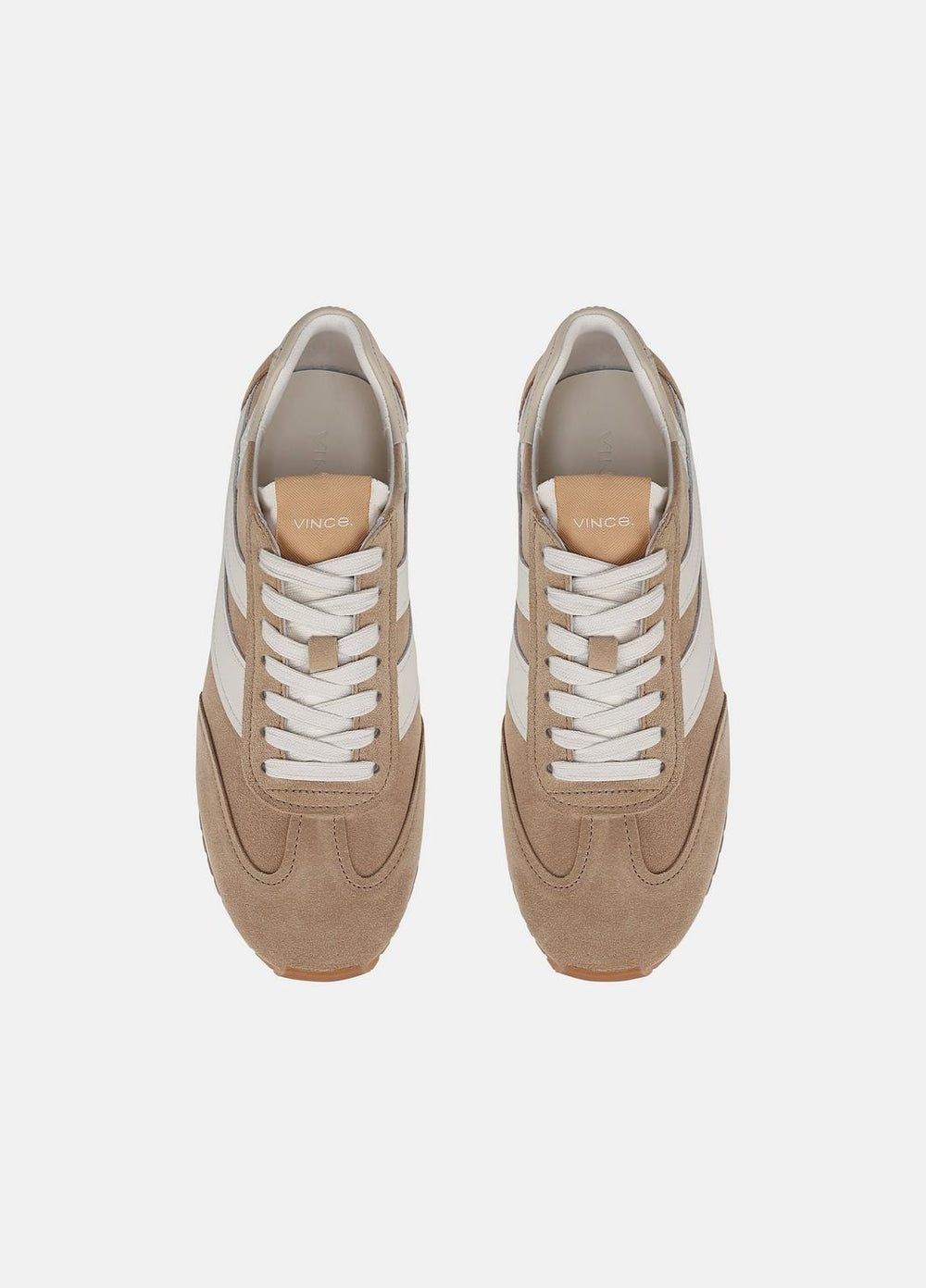 VINCE | Oasis Suede and Leather Runner Sneaker in Sneakers - NEW CAMEL/WHITE FOAM