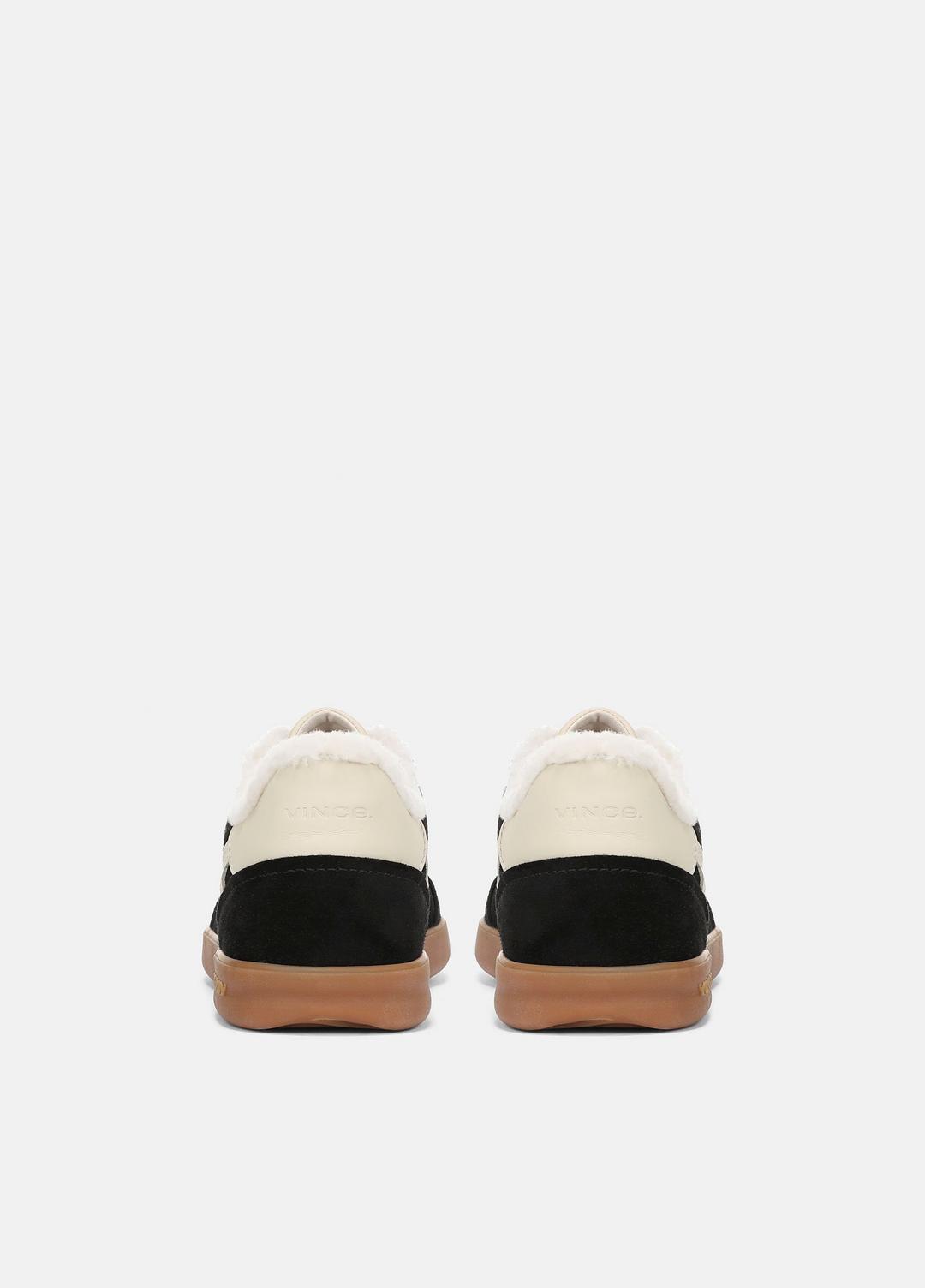 VINCE | Oasis Suede & Shearling Sneaker in Sneakers - BLACK