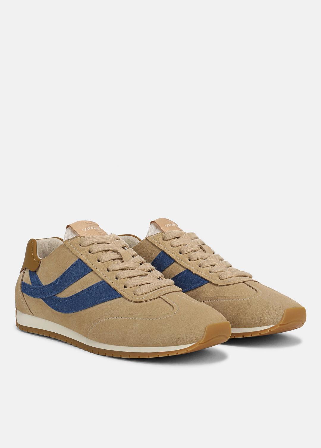VINCE | Oasis Suede & Leather Runner Sneaker in Sneakers - MOONLIGHT/BILLIARD GREEN