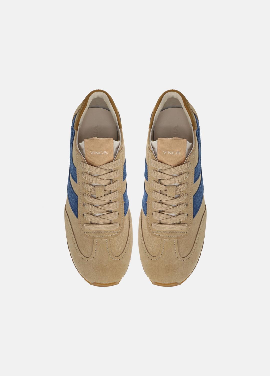 VINCE | Oasis Suede & Leather Runner Sneaker in Sneakers - MOONLIGHT/BILLIARD GREEN