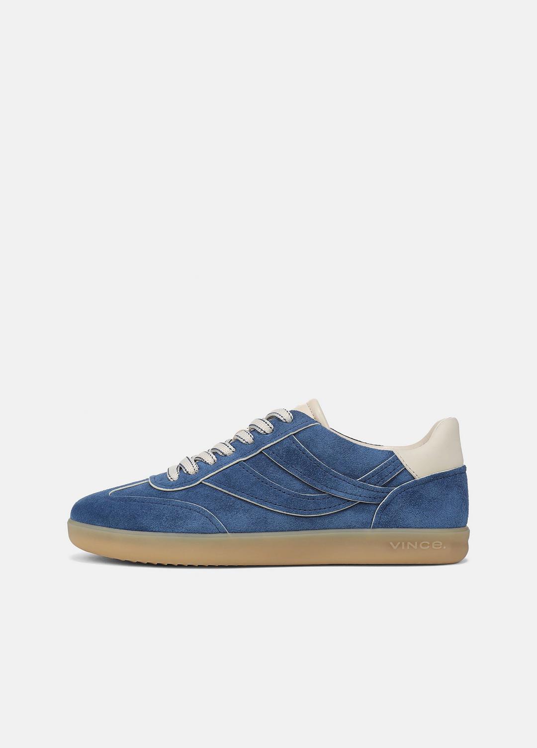 VINCE | Oasis Contrast-Edge Suede Sneaker in Sneakers - INDIGO/FLAX
