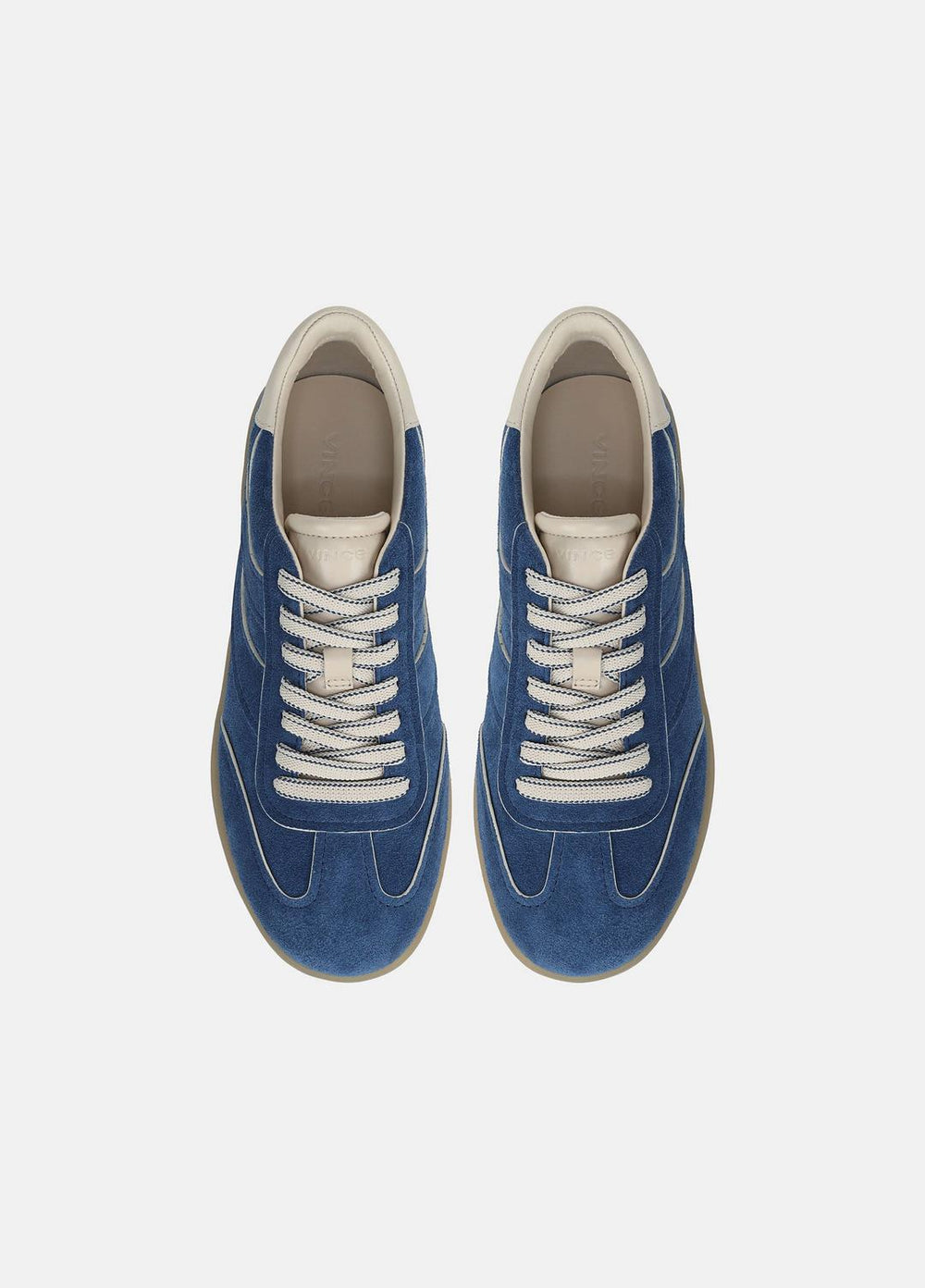 VINCE | Oasis Contrast-Edge Suede Sneaker in Sneakers - INDIGO/FLAX