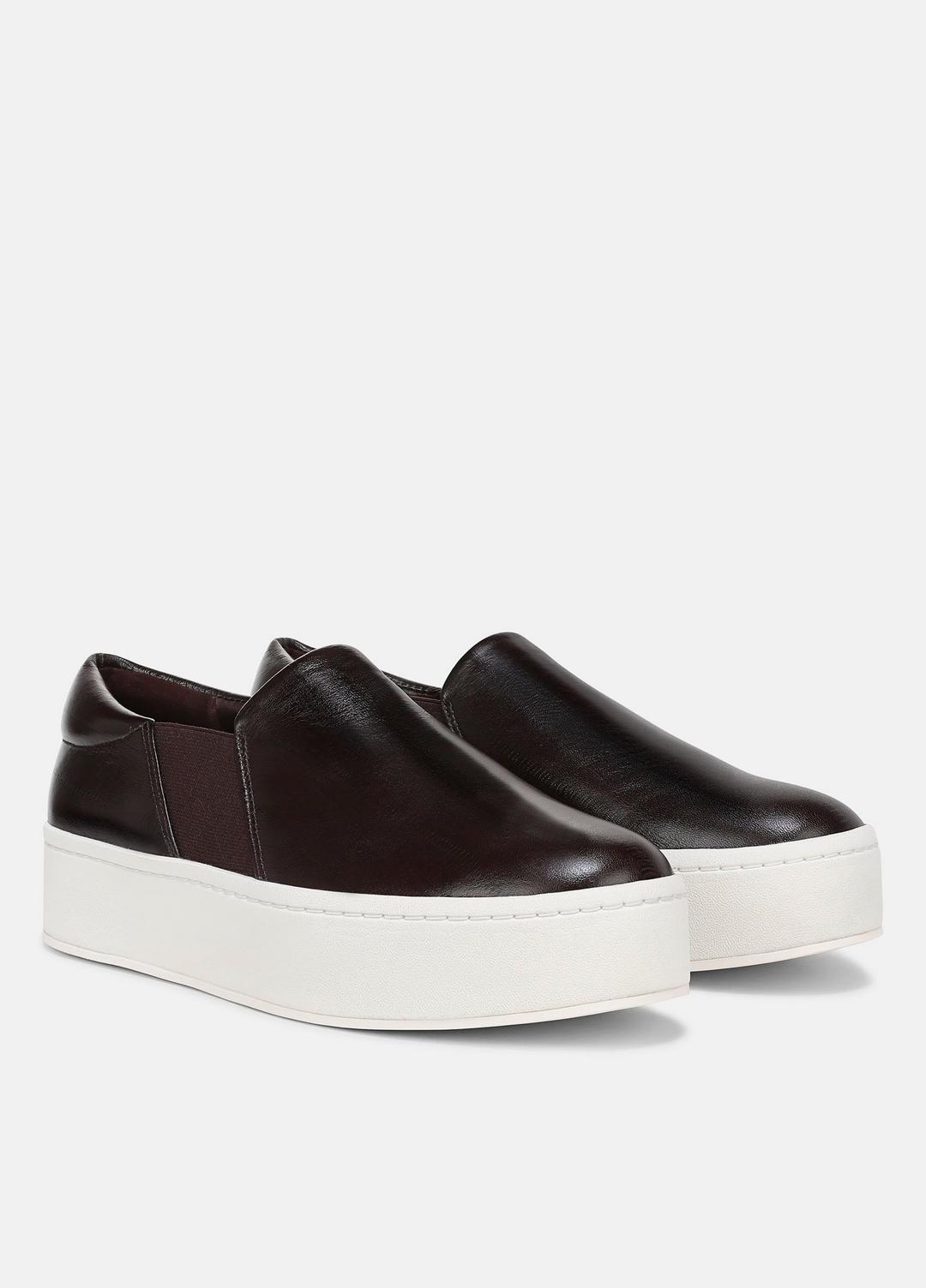 VINCE | Warren Leather Sneaker in Sneakers - GANACHE
