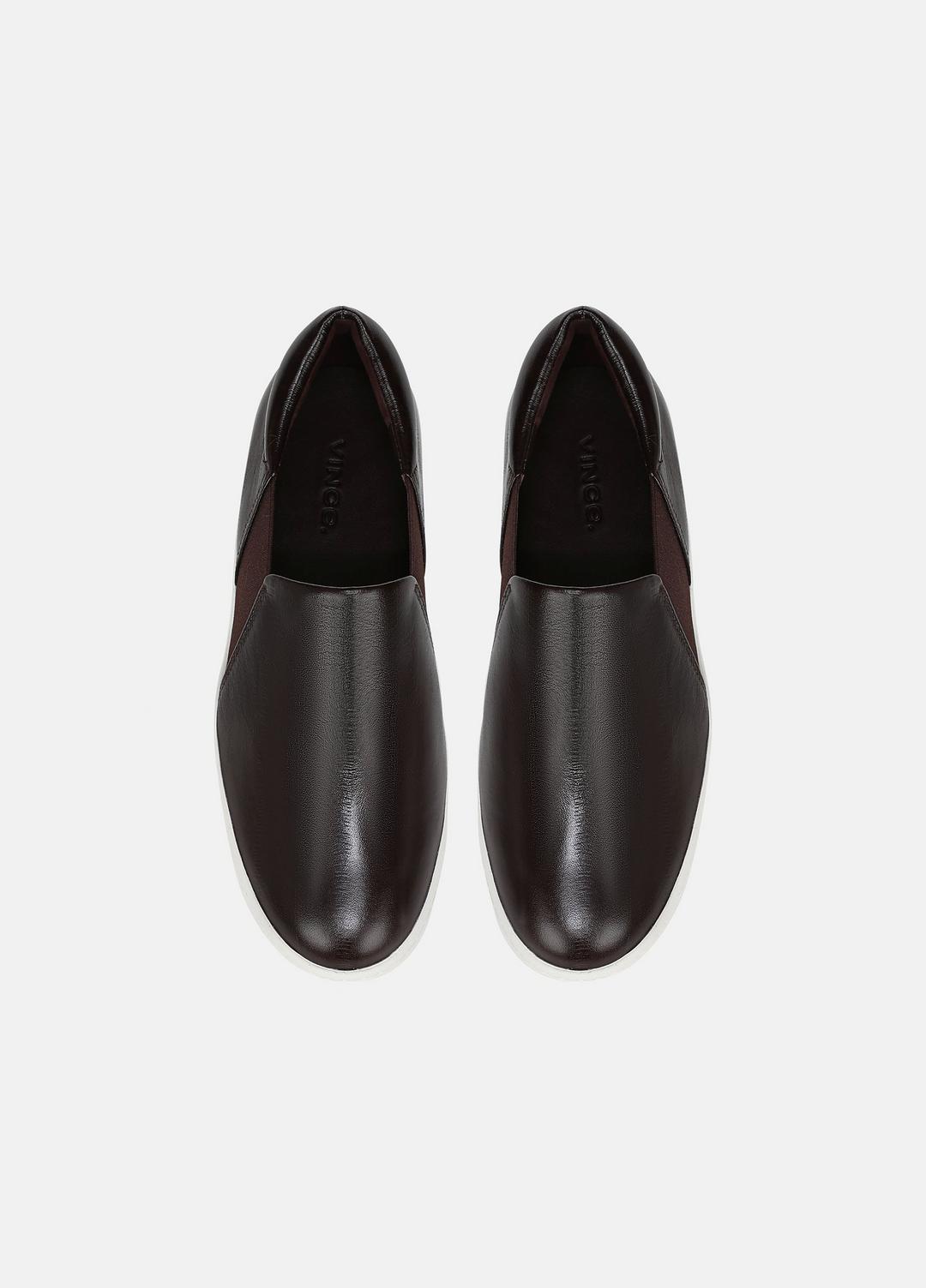 VINCE | Warren Leather Sneaker in Sneakers - GANACHE