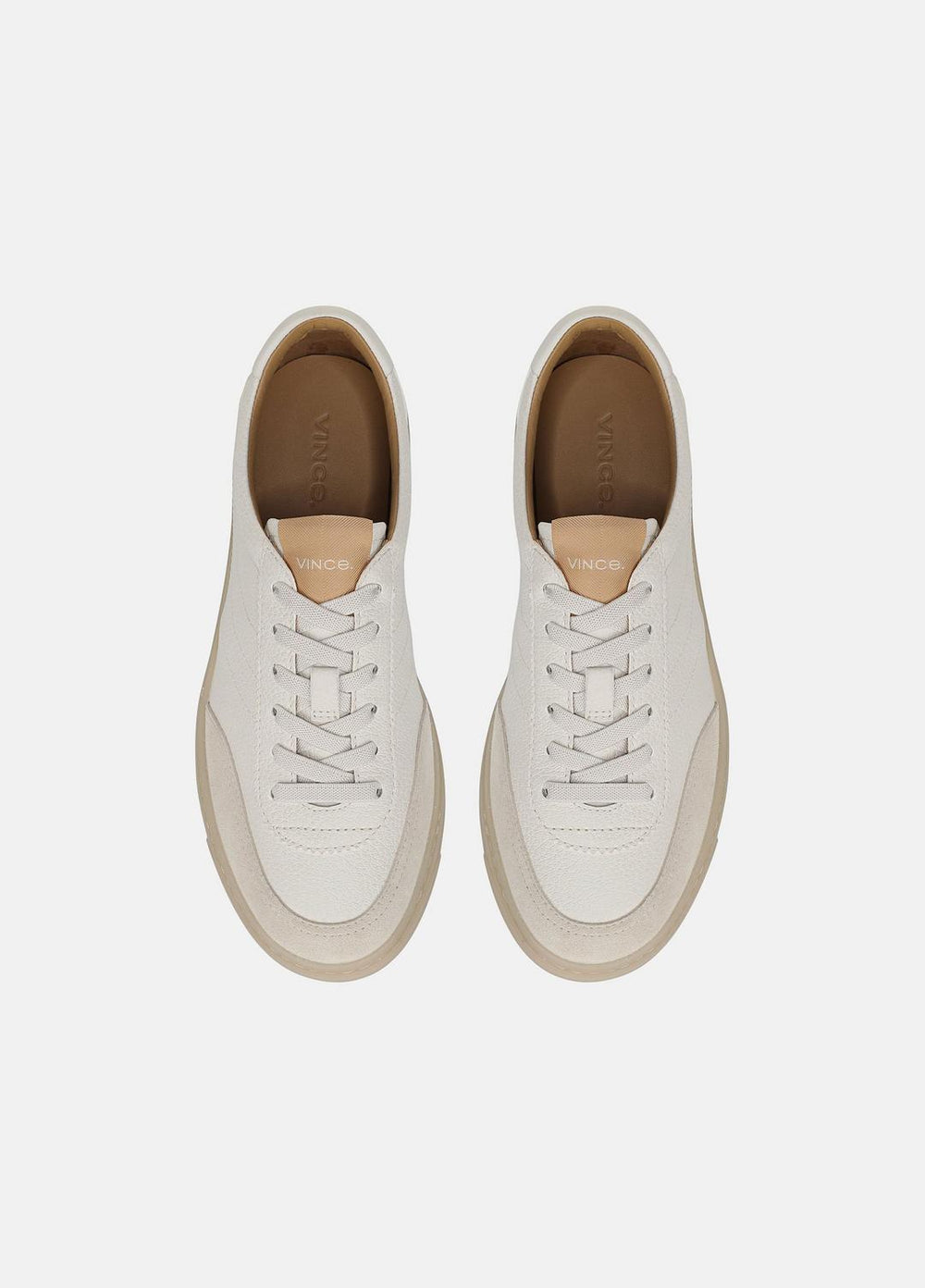 VINCE | Palm Leather & Suede Sneaker in Sneakers - MILK/MOONLIGHT