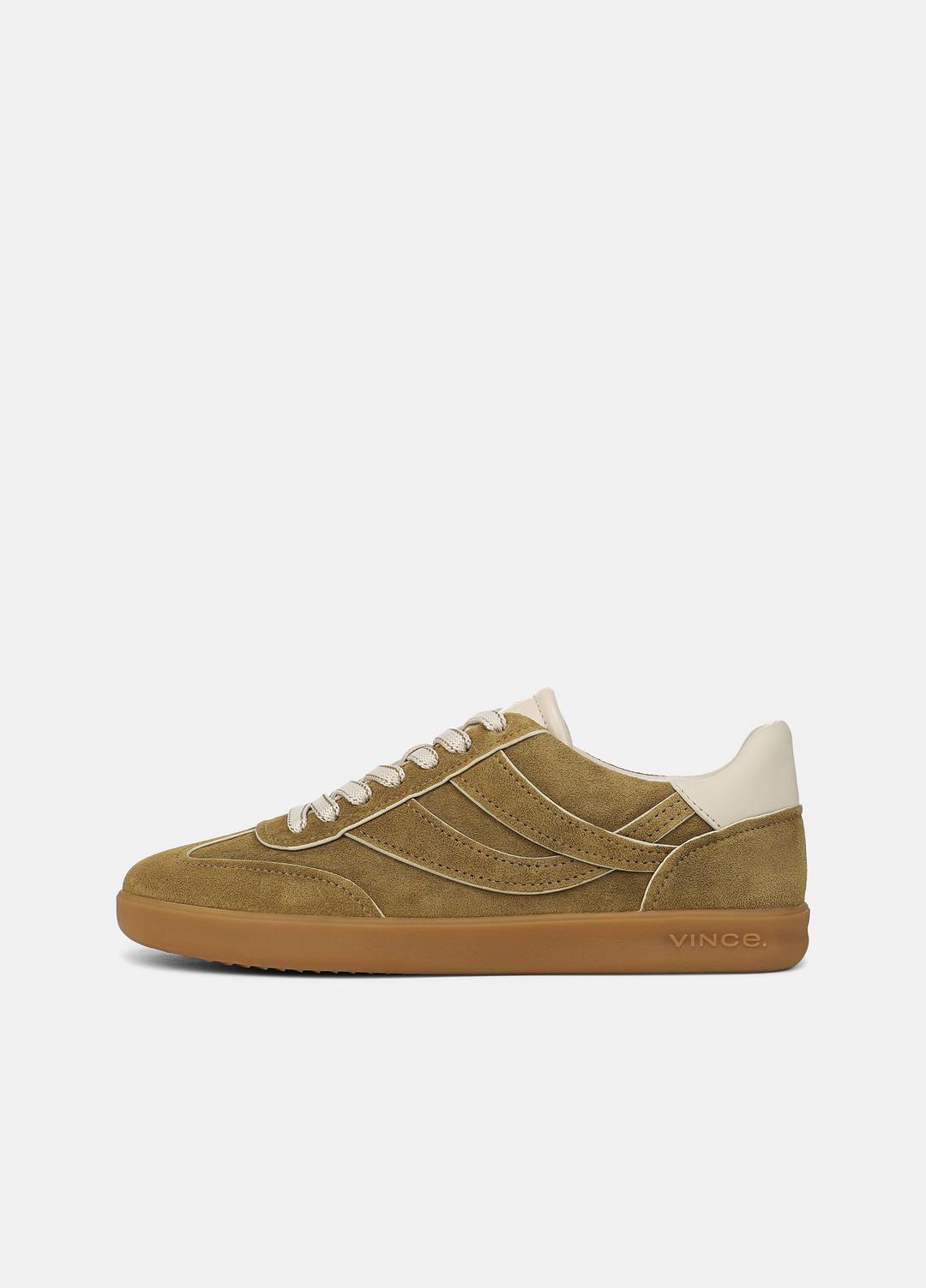 VINCE | Oasis Contrast-Edge Suede Sneaker in Sneakers - OLIVEWOOD/FLAX