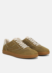VINCE | Oasis Contrast-Edge Suede Sneaker in Sneakers - OLIVEWOOD/FLAX
