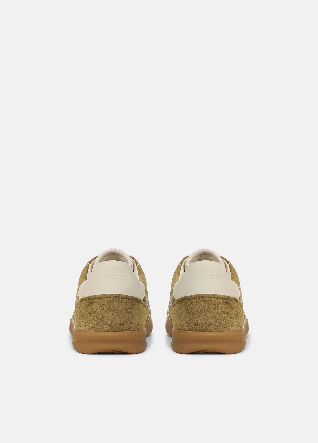 VINCE | Oasis Contrast-Edge Suede Sneaker in Sneakers - OLIVEWOOD/FLAX
