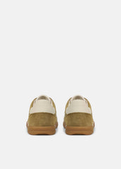 VINCE | Oasis Contrast-Edge Suede Sneaker in Sneakers - OLIVEWOOD/FLAX