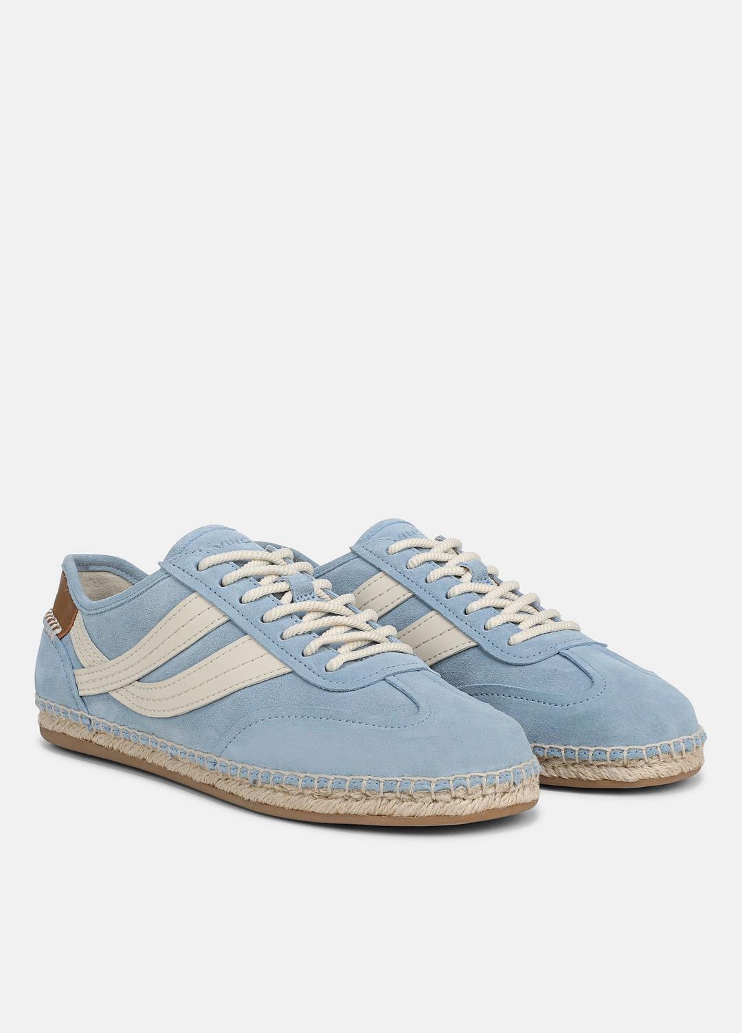 VINCE | Oasis Suede & Leather Espadrille Sneaker in Sneakers - GLACIAL BLUE/FLAX