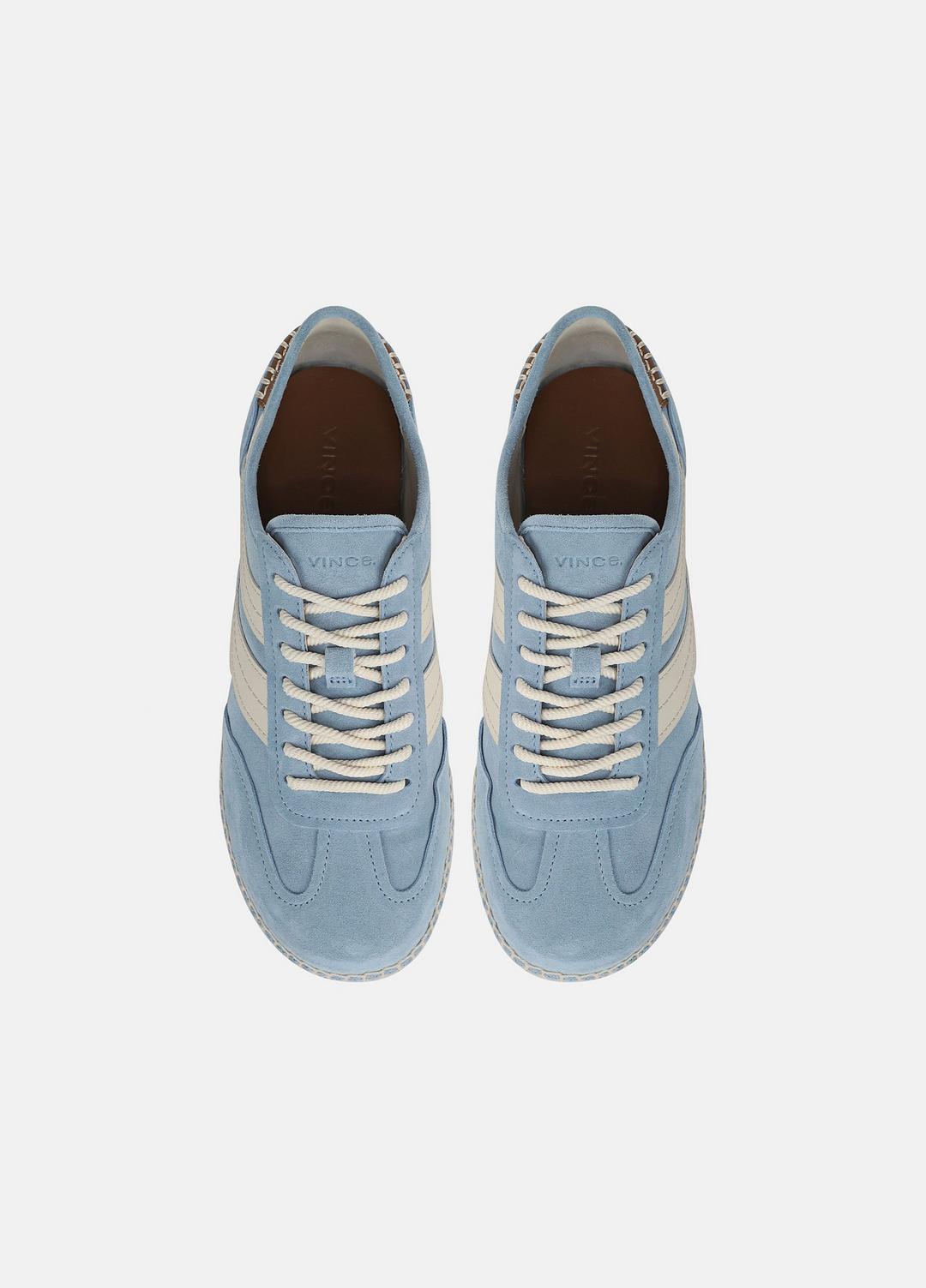 VINCE | Oasis Suede & Leather Espadrille Sneaker in Sneakers - GLACIAL BLUE/FLAX