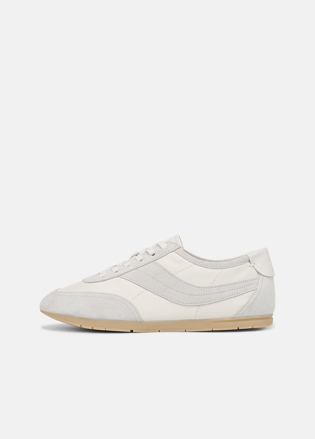 VINCE | LA Leather & Suede Runner Sneaker in Sneakers - HORCHATA/PEBBLE WHITE