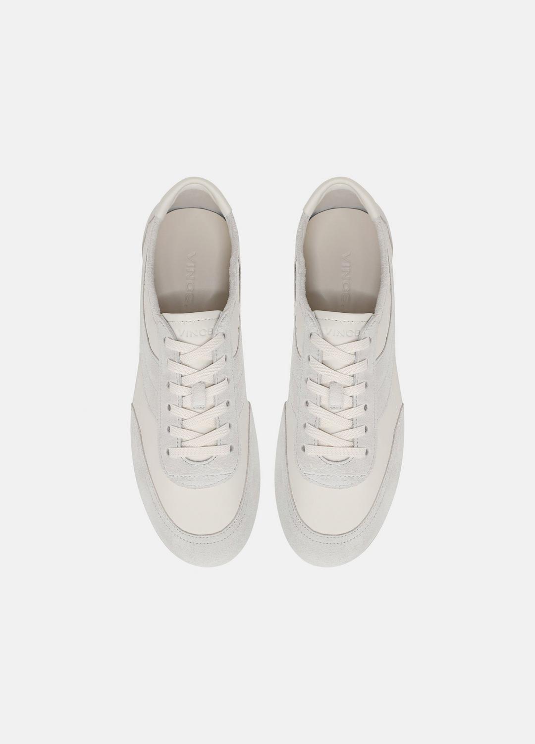 VINCE | LA Leather & Suede Runner Sneaker in Sneakers - HORCHATA/PEBBLE WHITE