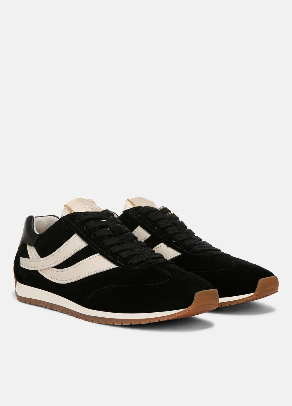 VINCE | Oasis Suede and Leather Runner Sneaker in Sneakers - BLACK