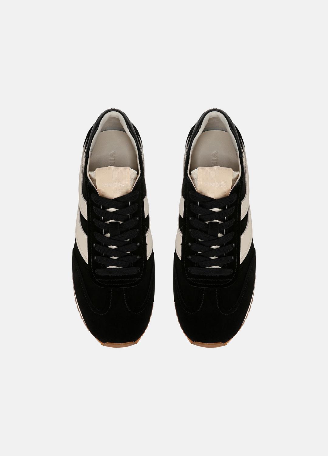 VINCE | Oasis Suede and Leather Runner Sneaker in Sneakers - BLACK