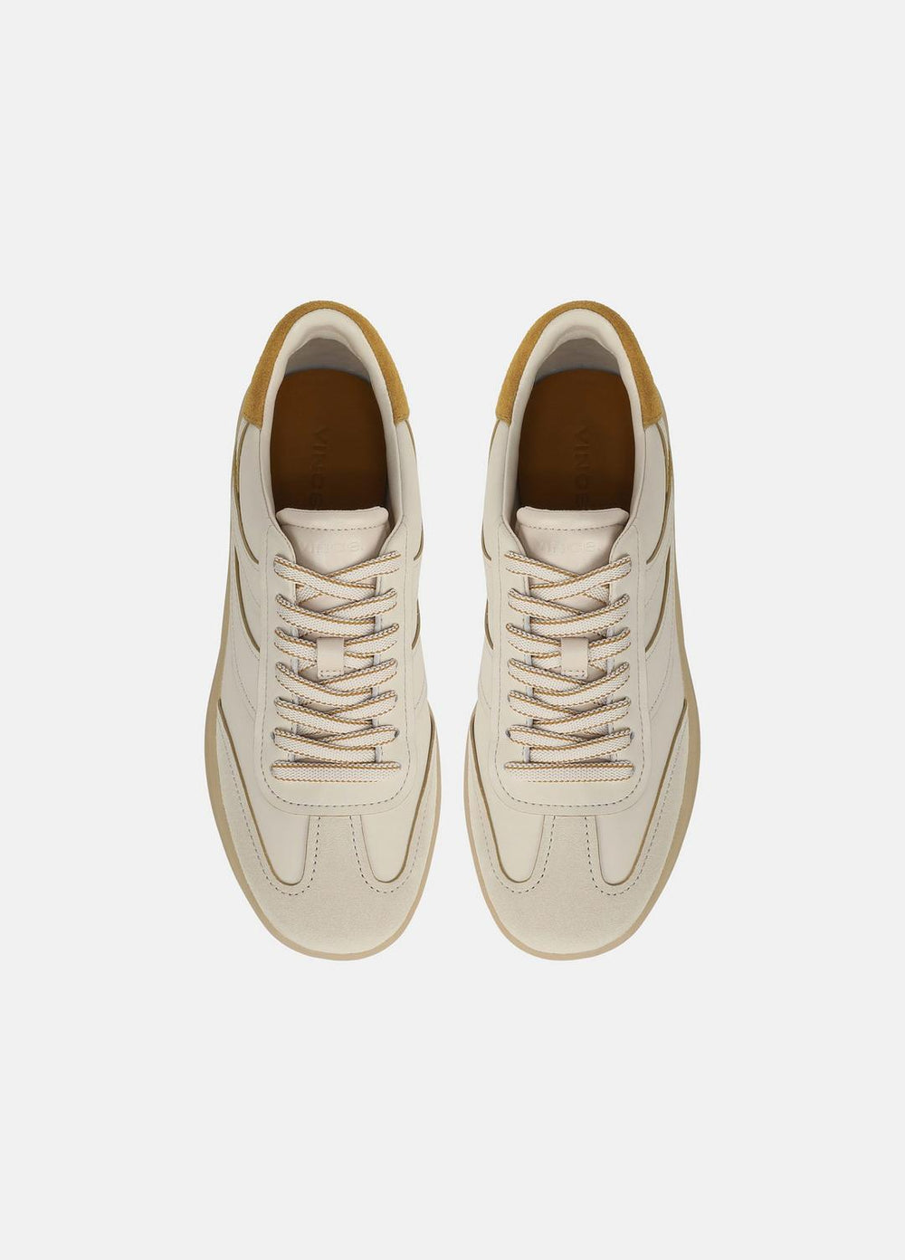 VINCE | Oasis Contrast-Edge Leather & Suede Sneaker in Sneakers - MOONLIGHT/GOLDEN DESERT