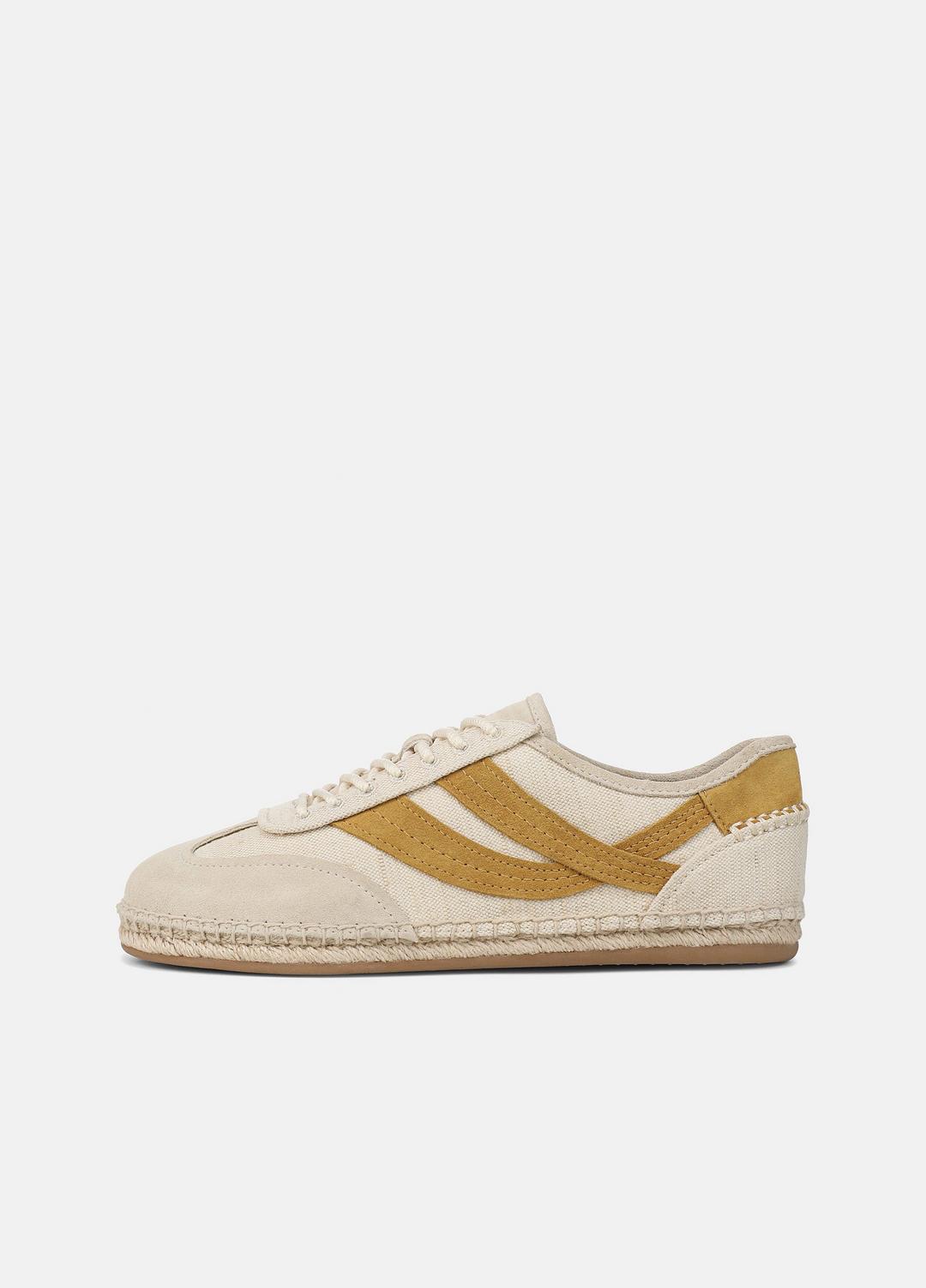 VINCE | Oasis Linen & Leather Espadrille Sneaker in Sneakers - MOONLIGHT/GOLDEN DESERT