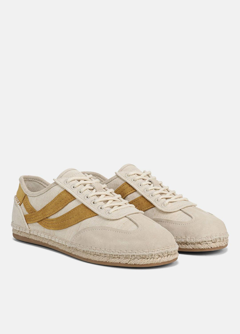 VINCE | Oasis Linen & Leather Espadrille Sneaker in Sneakers - MOONLIGHT/GOLDEN DESERT