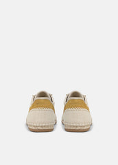 VINCE | Oasis Linen & Leather Espadrille Sneaker in Sneakers - MOONLIGHT/GOLDEN DESERT