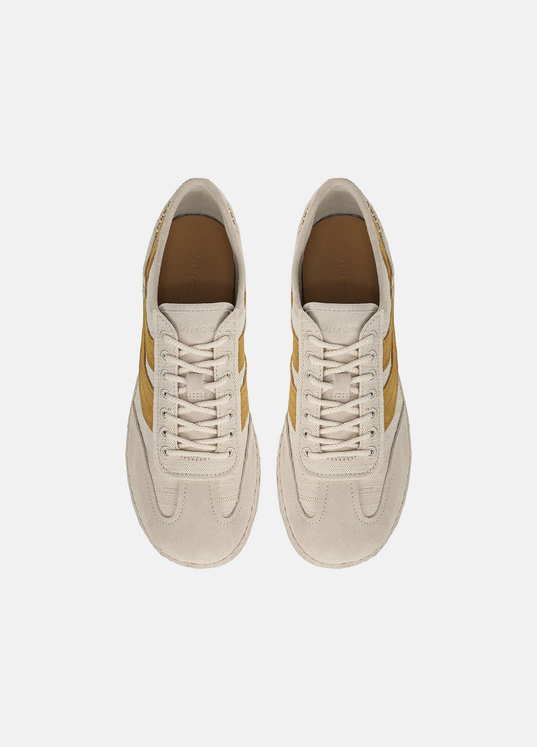 VINCE | Oasis Linen & Leather Espadrille Sneaker in Sneakers - MOONLIGHT/GOLDEN DESERT