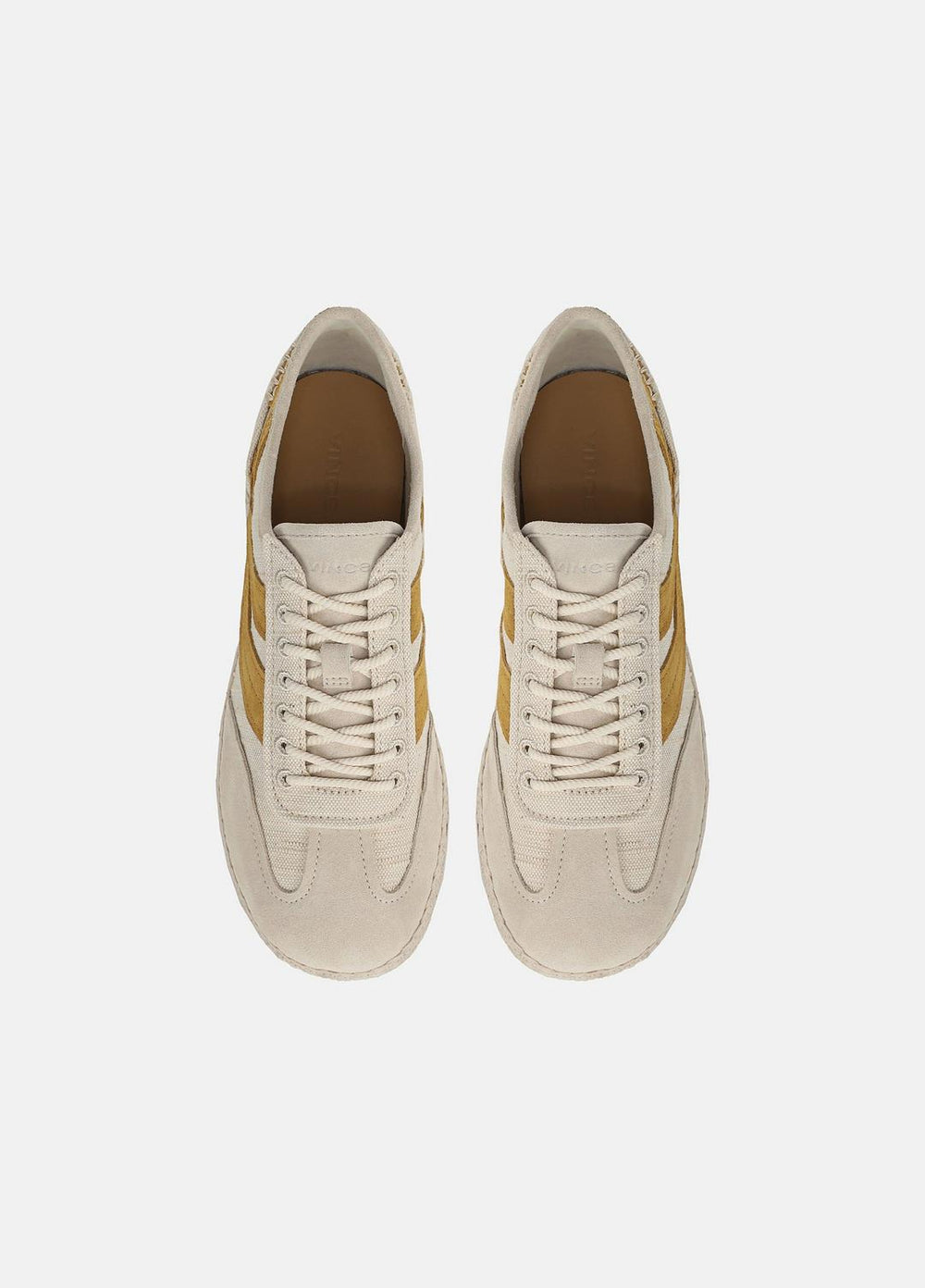 VINCE | Oasis Linen & Leather Espadrille Sneaker in Sneakers - MOONLIGHT/GOLDEN DESERT