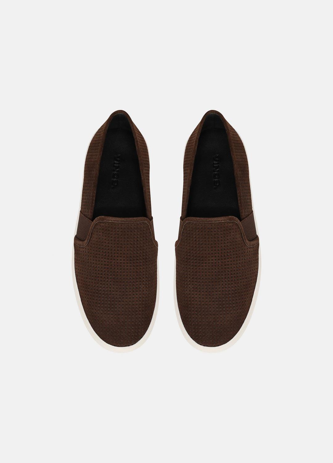 VINCE | Blair Perforated Suede Sneaker in Sneakers - CLOVE