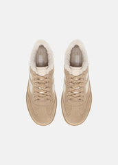 VINCE | Oasis Suede & Shearling Sneaker in Sneakers - SAND TRAIL