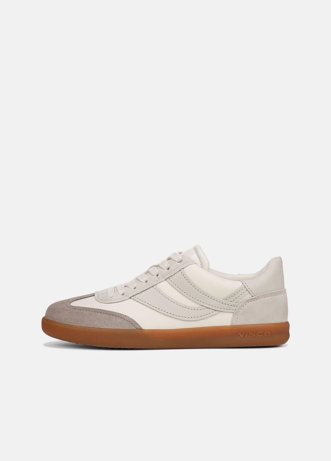 VINCE | Oasis Leather and Suede Sneaker in Sneakers - WHITE FOAM/HORCHATA/HAZELSTONE