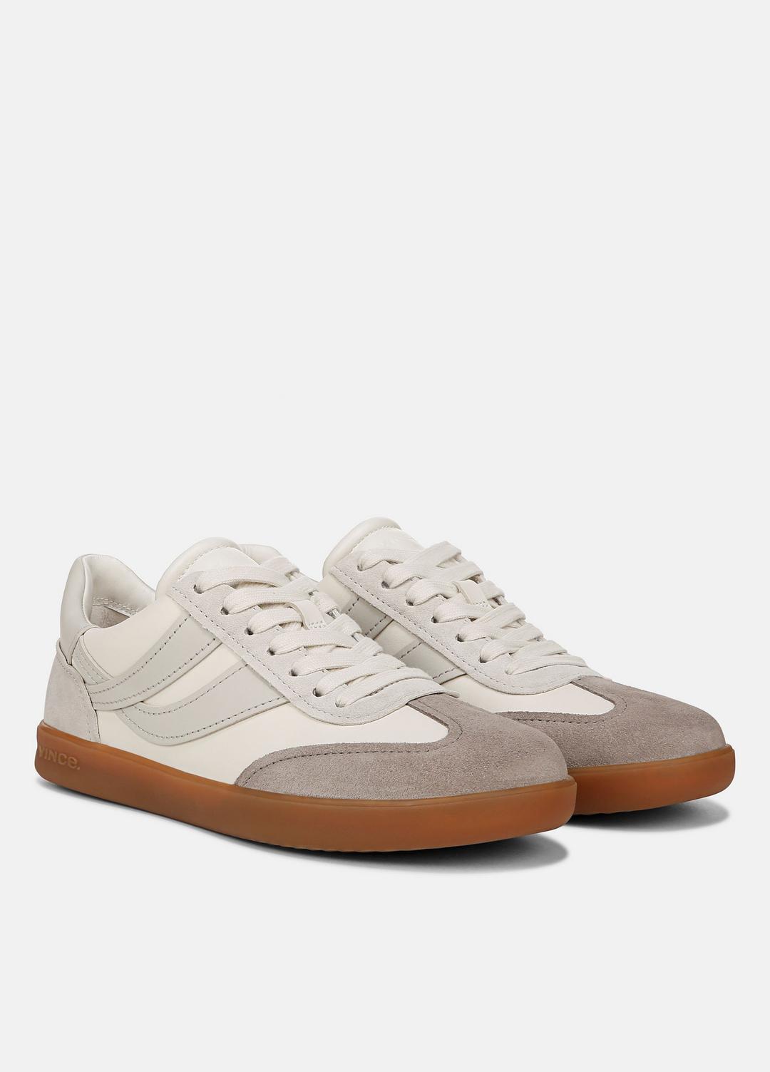 VINCE | Oasis Leather and Suede Sneaker in Sneakers - WHITE FOAM/HORCHATA/HAZELSTONE