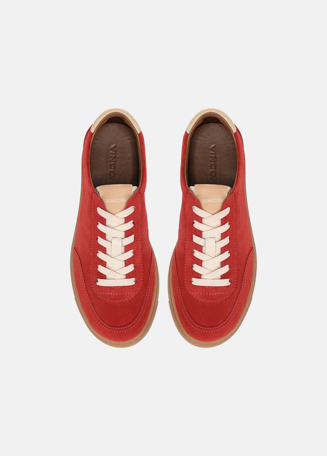 VINCE | Palm Suede Sneaker in Sneakers - POPPY RED