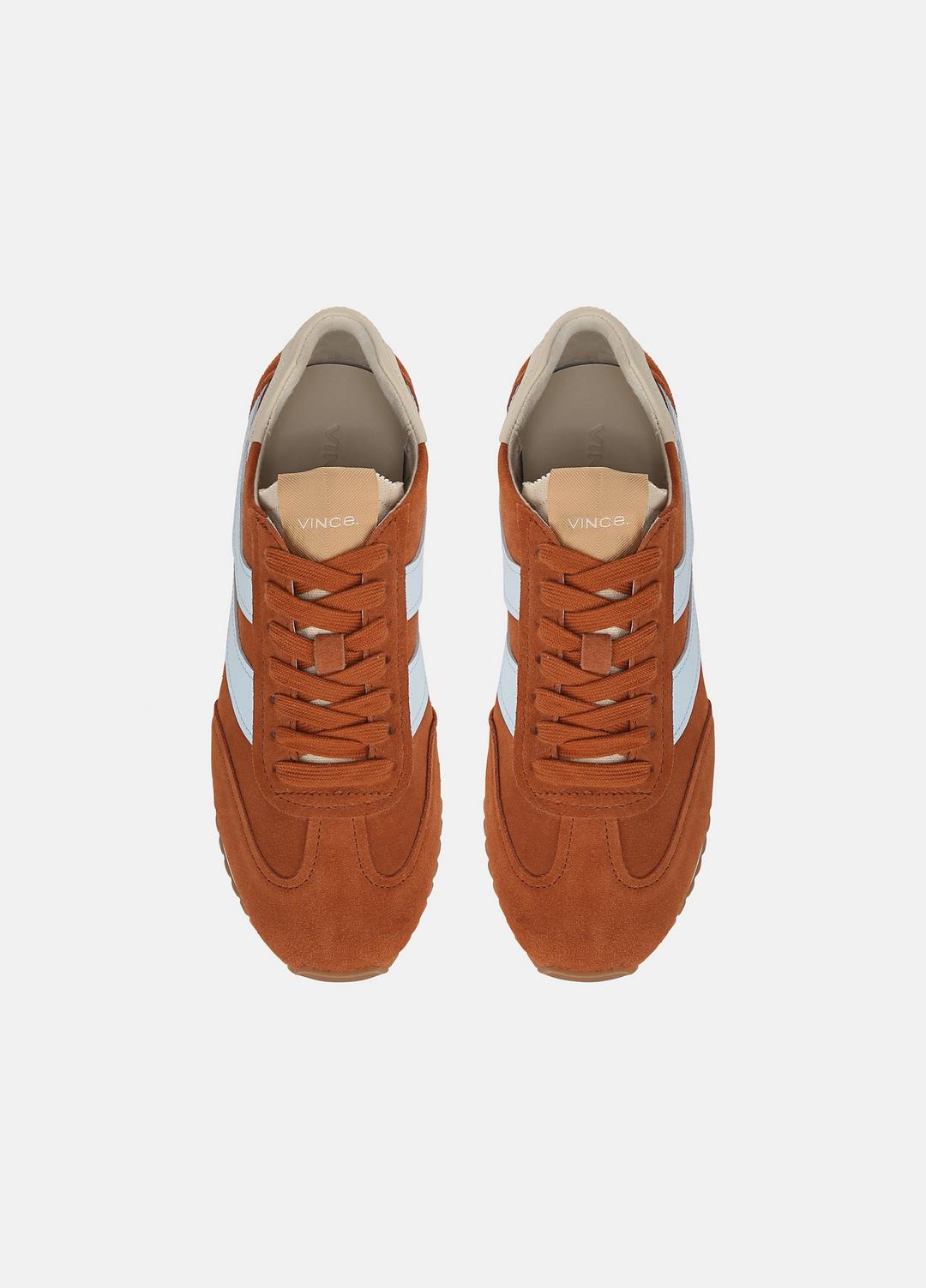 VINCE | Oasis Suede & Leather Runner Sneaker in Sneakers - VINTAGE EMBER/CELESTE