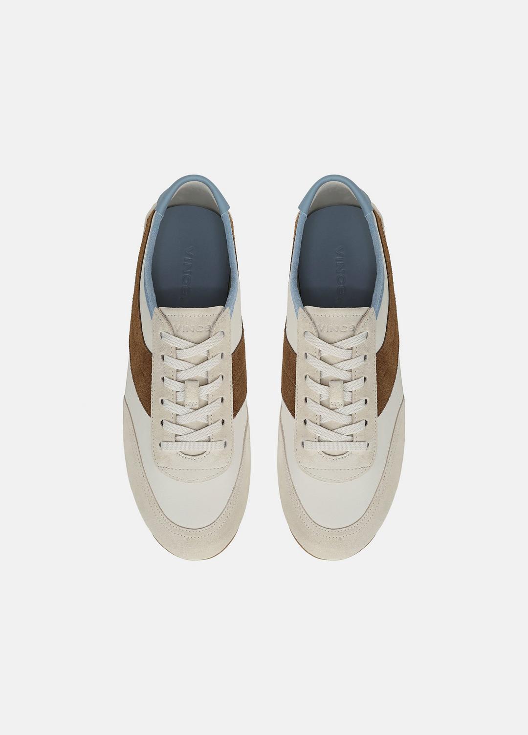 VINCE | LA Leather & Suede Runner Sneaker in Sneakers - MOONLIGHT/ELMWOOD