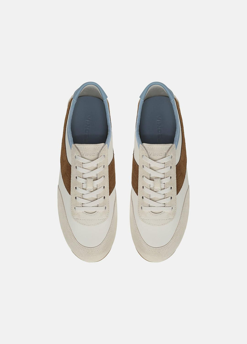 VINCE | LA Leather & Suede Runner Sneaker in Sneakers - MOONLIGHT/ELMWOOD