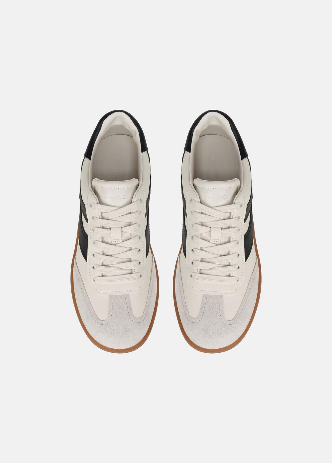 VINCE | Oasis Leather and Suede Sneaker in Sneakers - MILK/NIGHT BLUE
