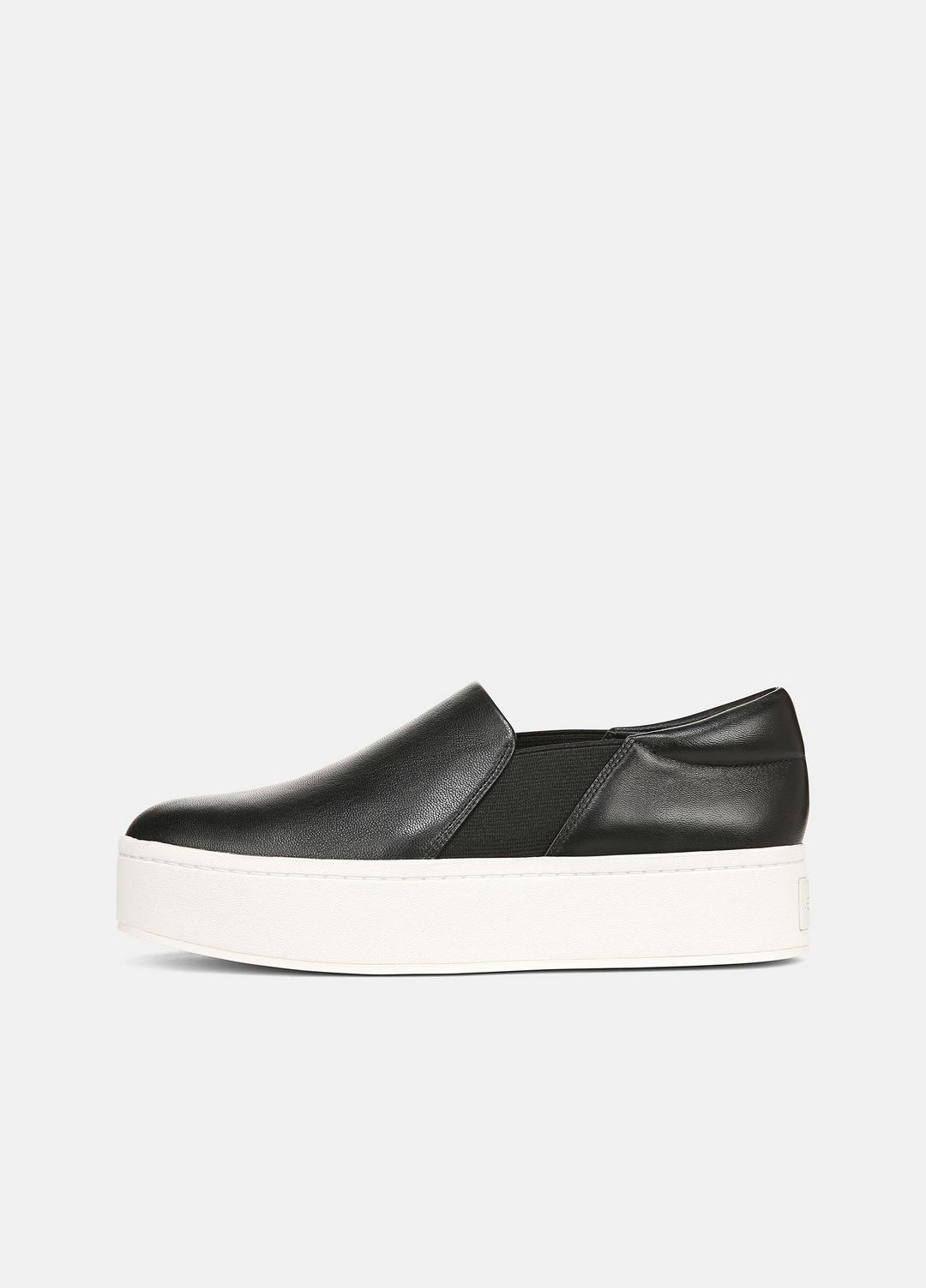 VINCE | Warren Leather Sneaker in Sneakers - BLACK