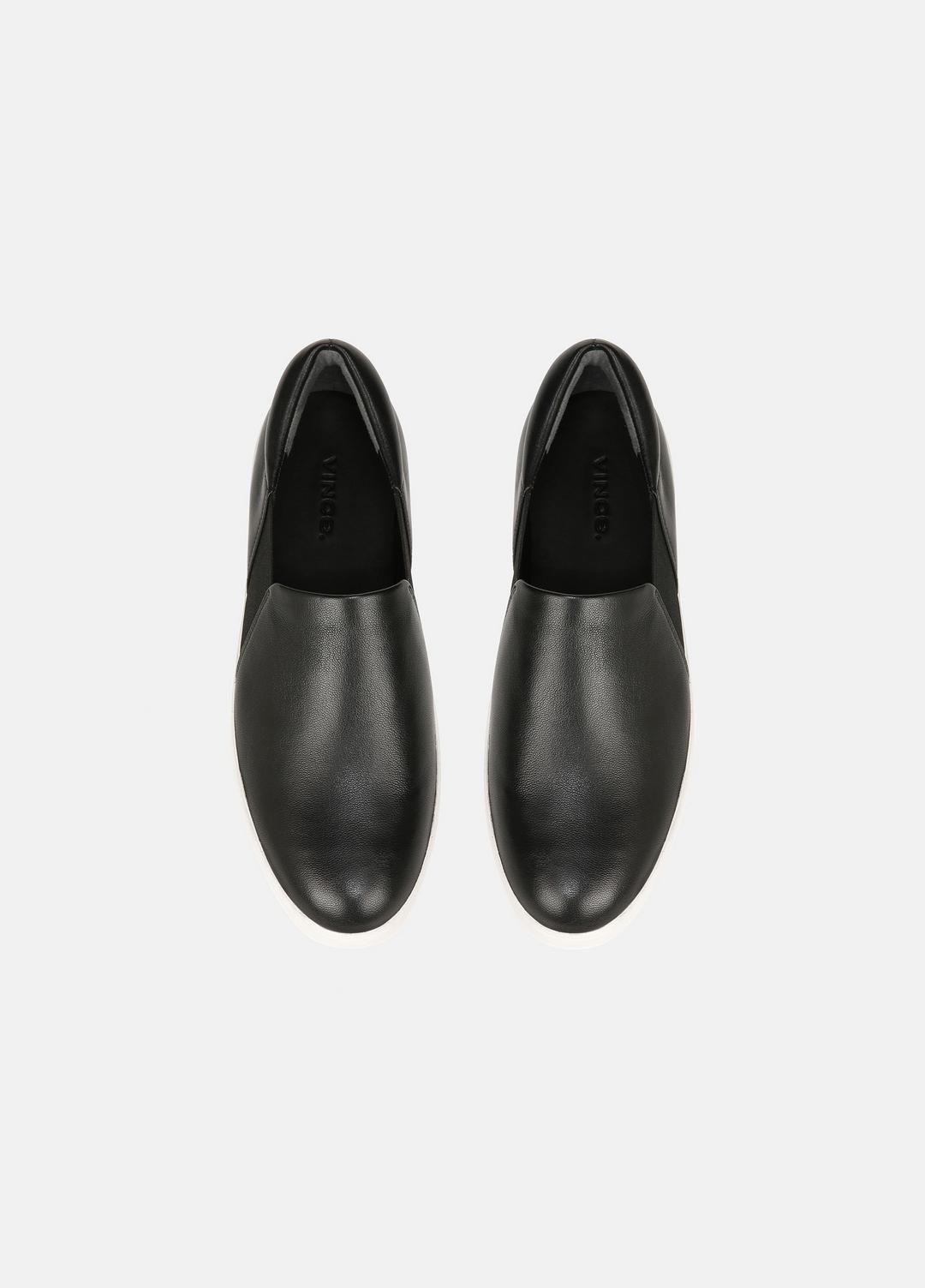 VINCE | Warren Leather Sneaker in Sneakers - BLACK