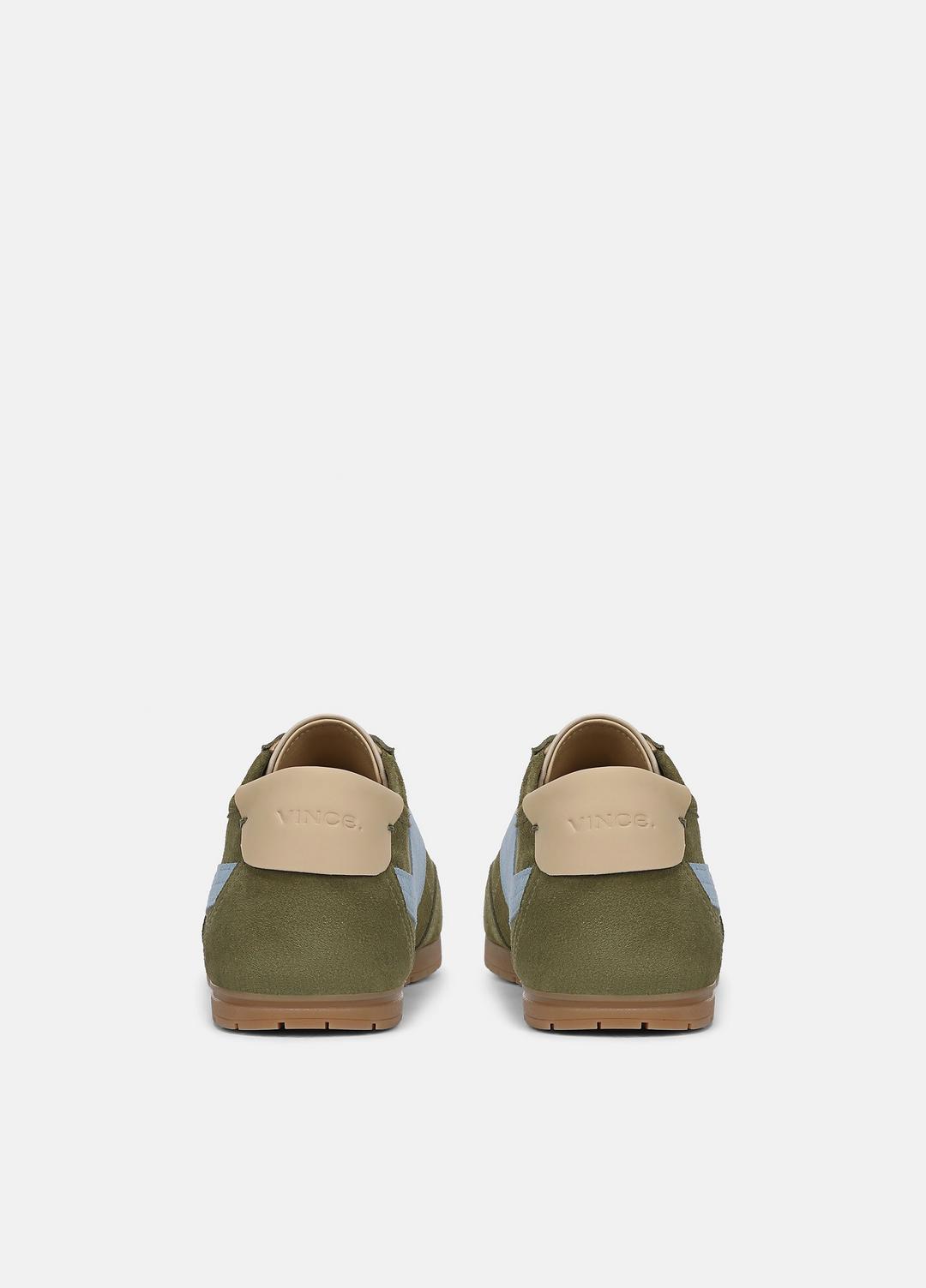 VINCE | LA Suede & Leather Runner Sneaker in Sneakers - LODEN GREEN/GLACIAL BLUE