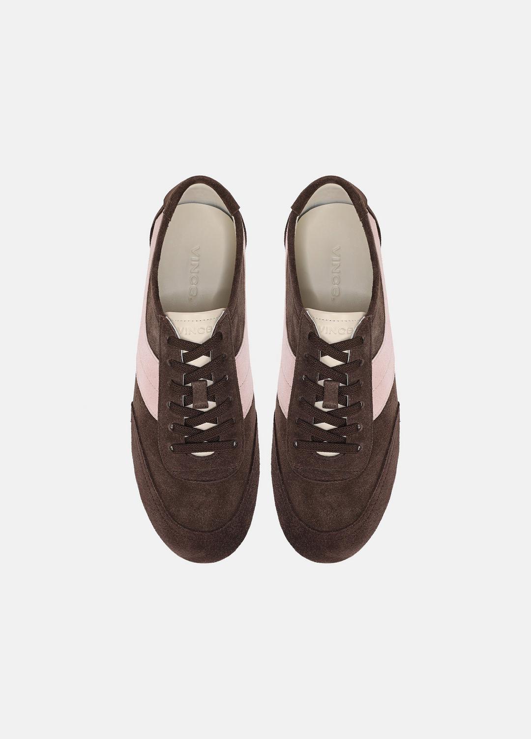 VINCE | LA Suede & Leather Runner Sneaker in Sneakers - DARK MOCHA/ROSEWATER