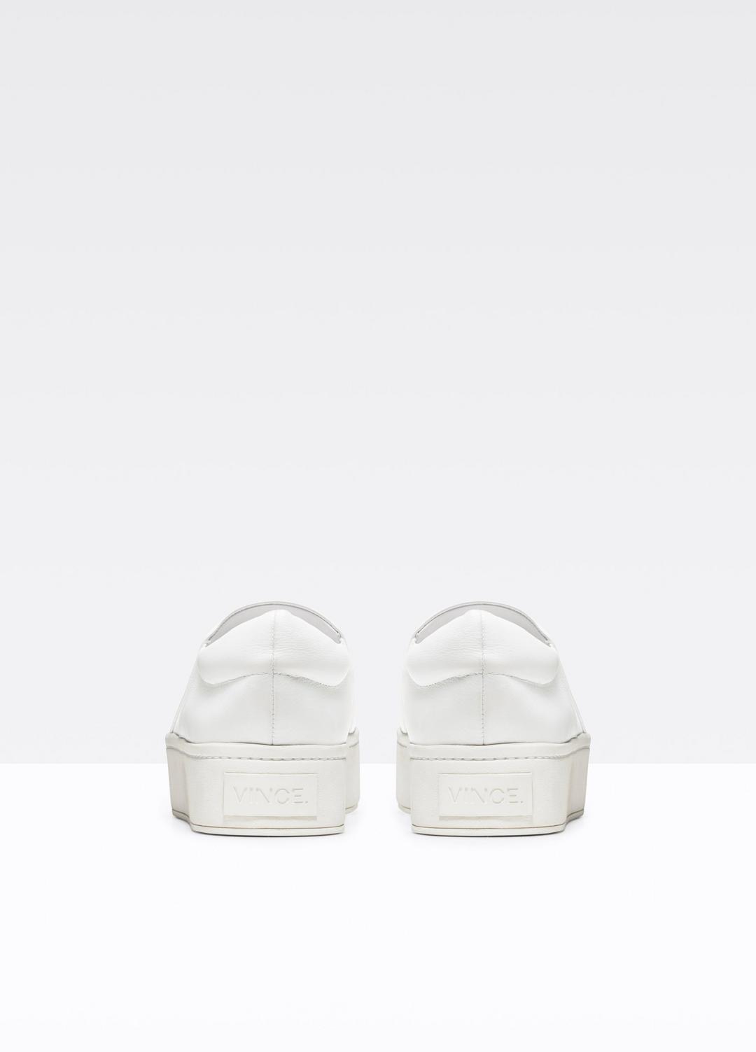 VINCE | Leather Warren Sneaker in Sneakers - PLASTER