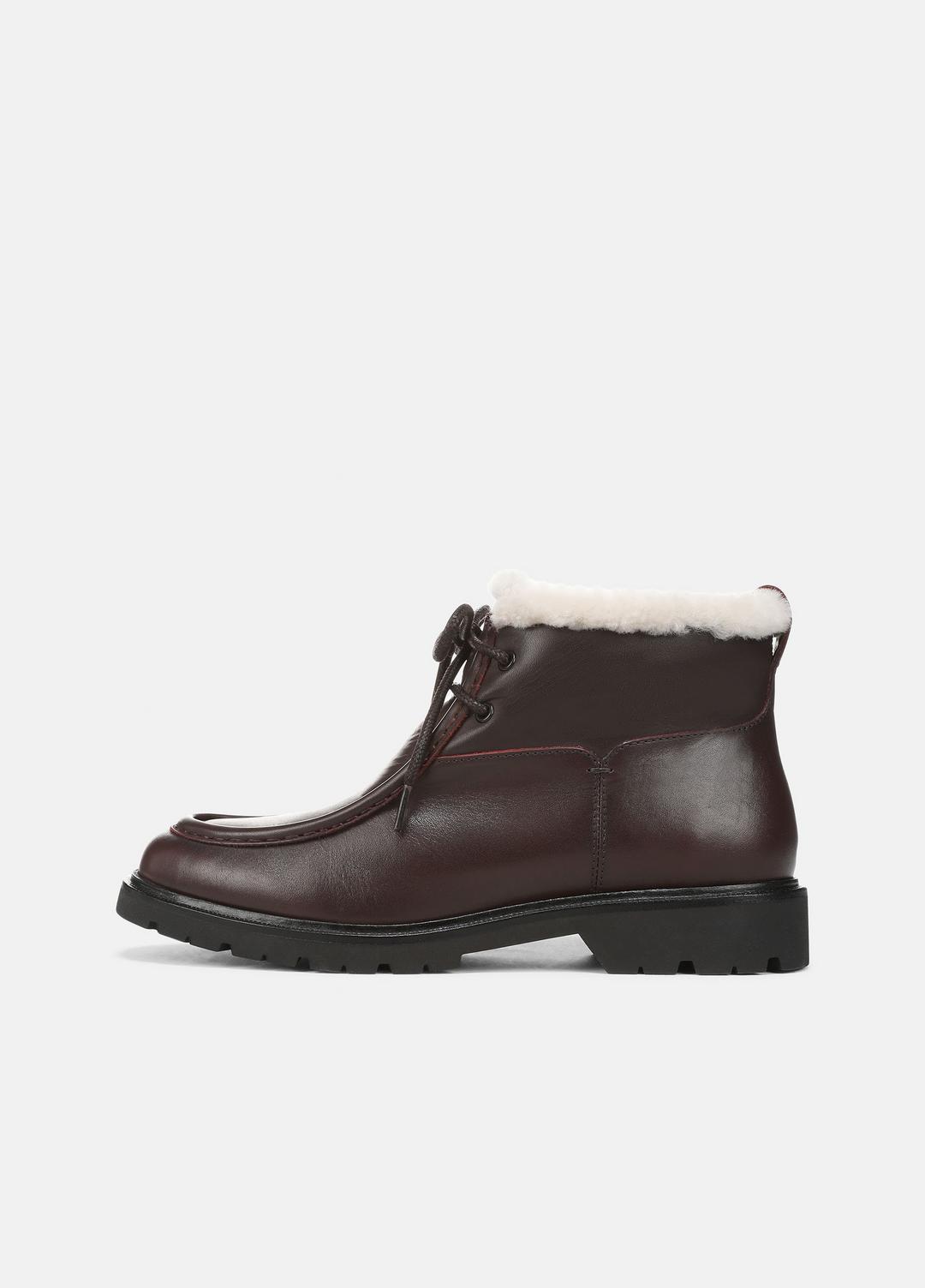 VINCE | Sierra Shearling-Lined Lug-Sole Boot in Boots - CHILI BROWN