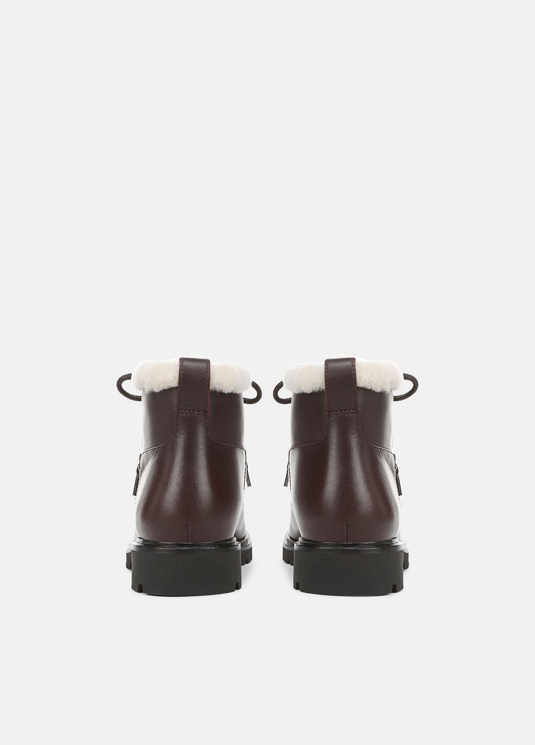 VINCE | Sierra Shearling-Lined Lug-Sole Boot in Boots - CHILI BROWN