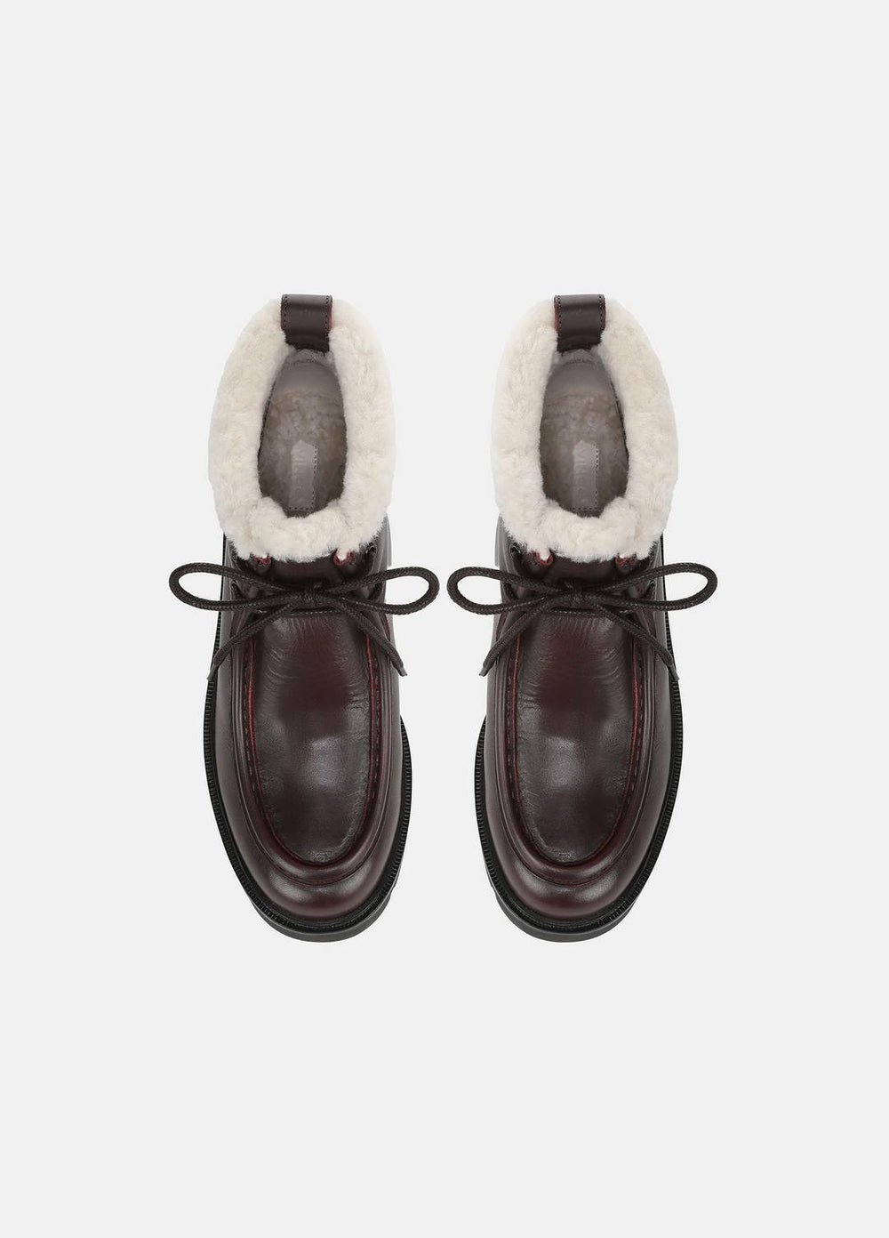 VINCE | Sierra Shearling-Lined Lug-Sole Boot in Boots - CHILI BROWN