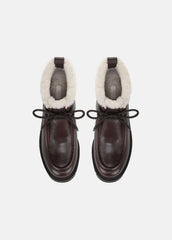 VINCE | Sierra Shearling-Lined Lug-Sole Boot in Boots - CHILI BROWN