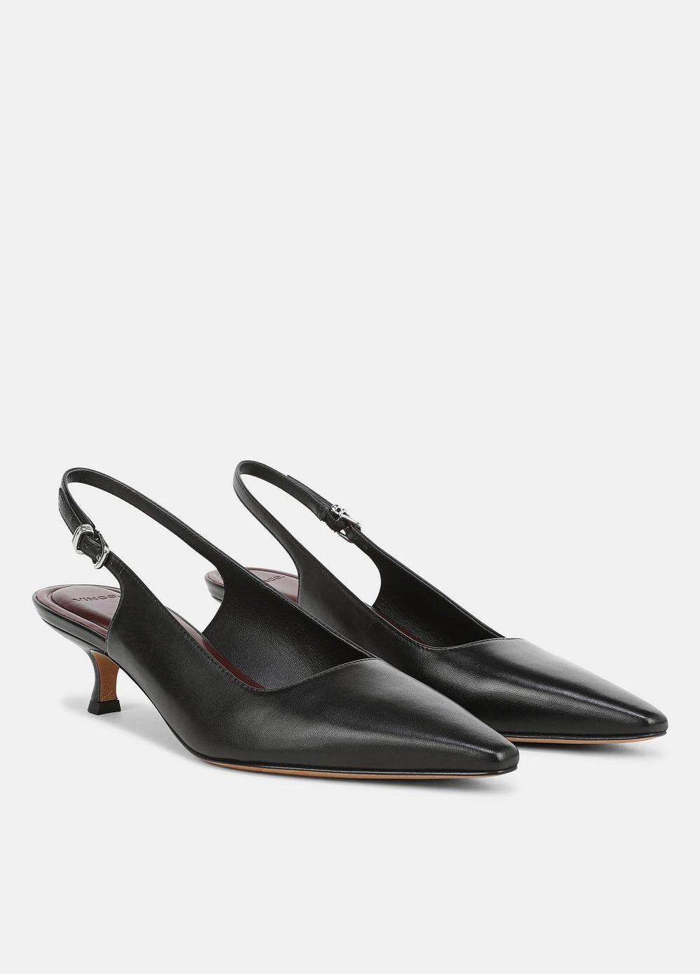 VINCE | Sabra Leather Slingback Heel in Heels - BLACK