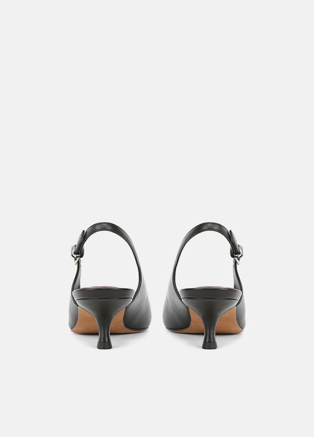 VINCE | Sabra Leather Slingback Heel in Heels - BLACK