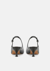 VINCE | Sabra Leather Slingback Heel in Heels - BLACK
