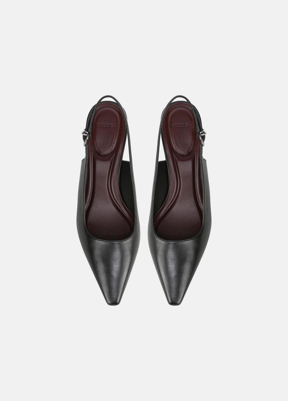 VINCE | Sabra Leather Slingback Heel in Heels - BLACK