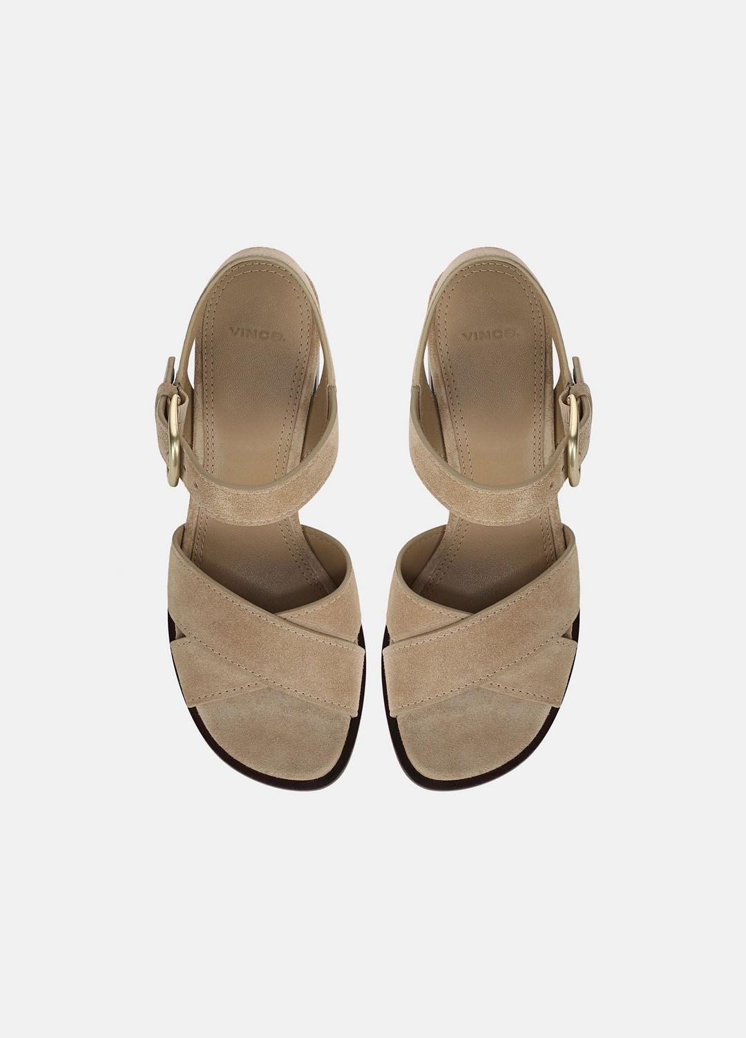 VINCE | Salma Suede Heeled Sandal in Heels - DUNE